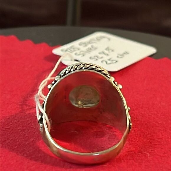 Gorgeous Faceted Artesian Crafted Labradorite Ring Sterling Silver Sz 8.5 - Picture 9 of 13